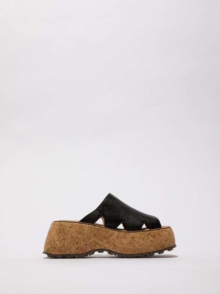 Black Shoes on a Cork Sole