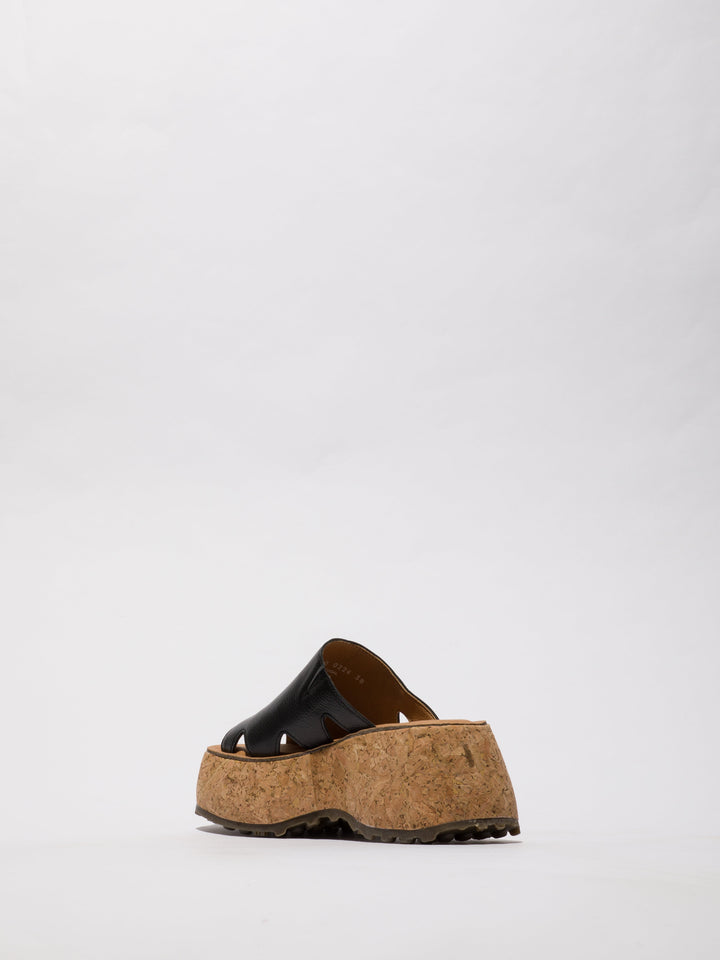 Black Shoes on a Cork Sole