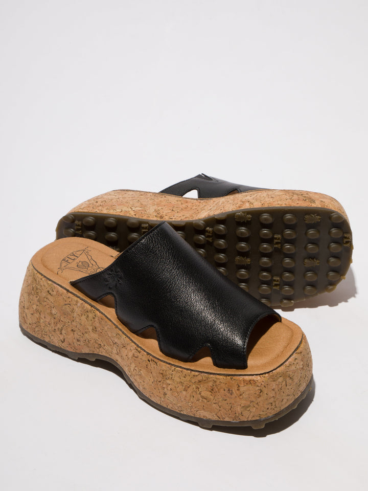 Black Shoes on a Cork Sole