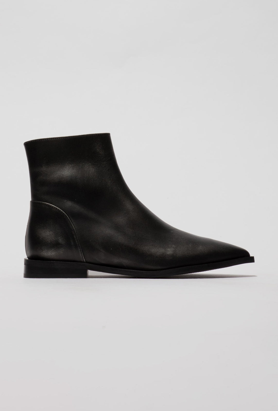 Leather Ankle Boots with a Square Toe