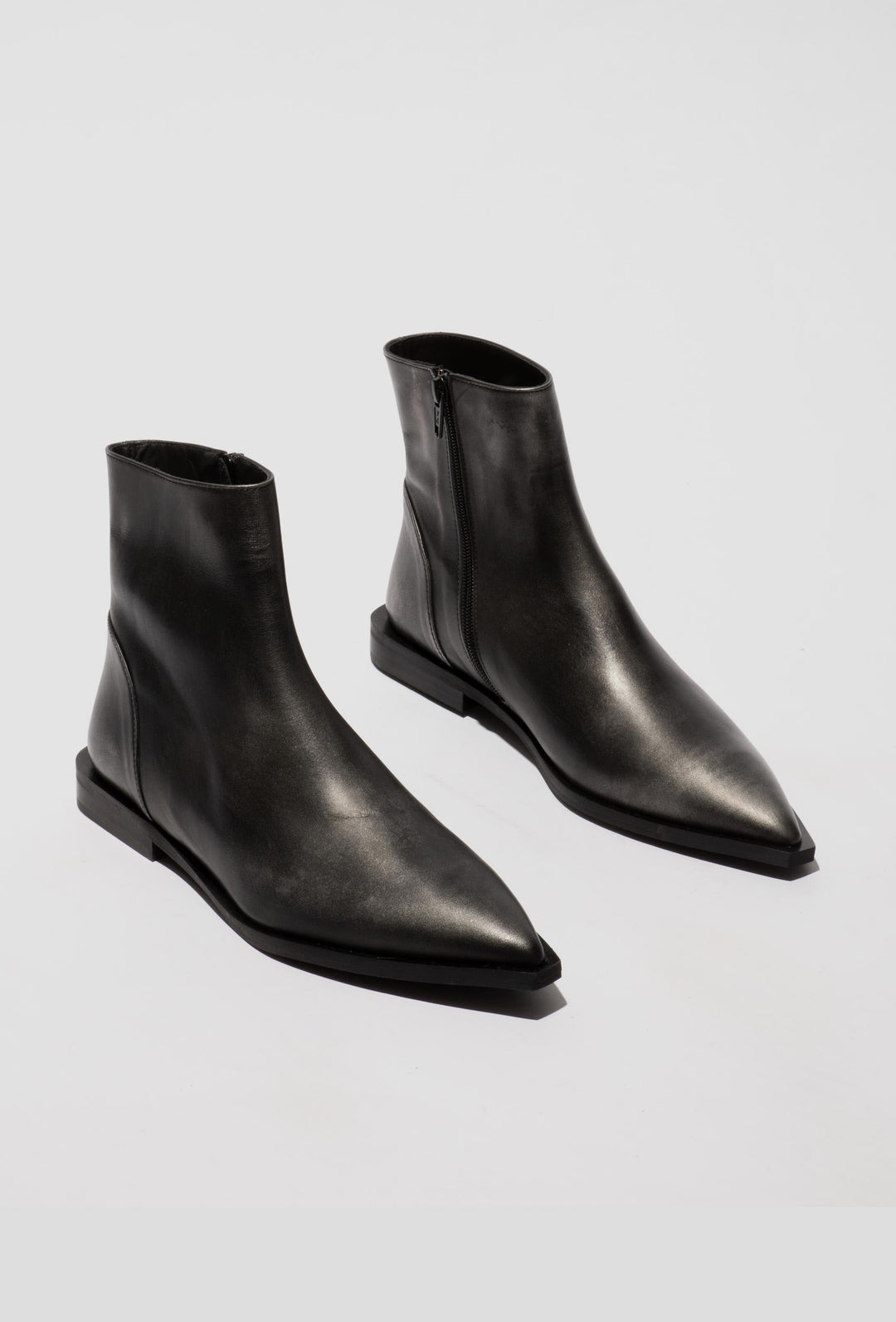 Leather Ankle Boots with a Square Toe