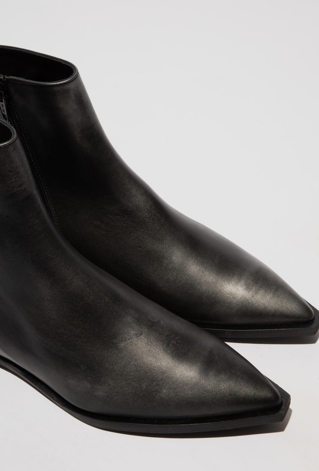 Leather Ankle Boots with a Square Toe
