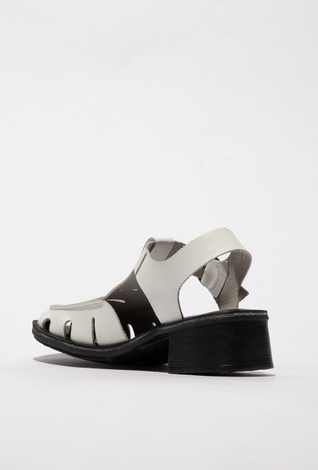 Weiße Ledersandalen mit stabilem Blockabsatz FLY LONDON