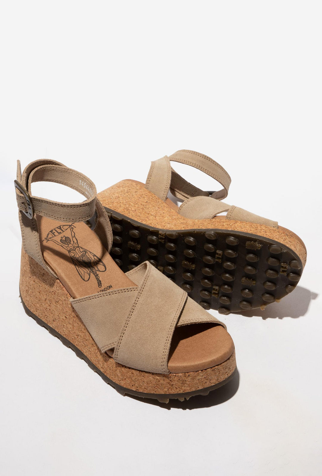 Beige Sandals on a Cork Platform FLY LONDON