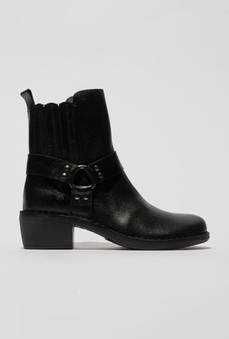 Leather Ankle Boots with a Decorative Strap