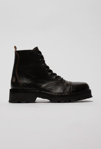 Brown Leather Lace-up Ankle Boots