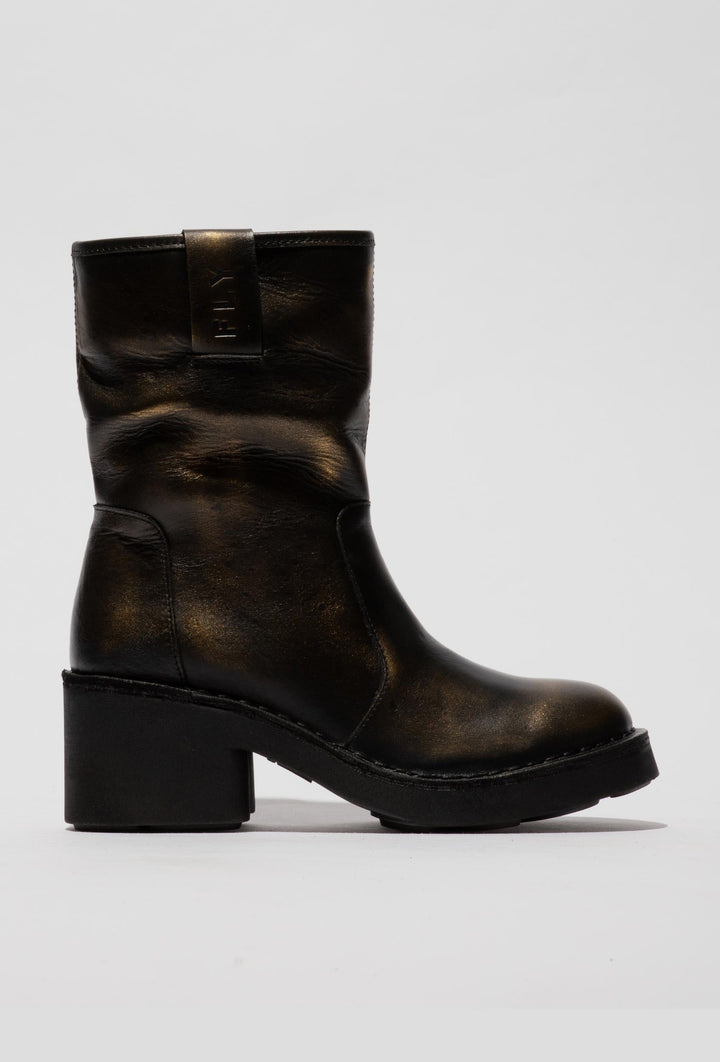 Grobe Stiefeletten mit Metallic-Schimmer