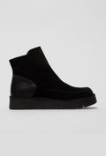 Schwarze Wildleder-Stiefeletten mit Plateau