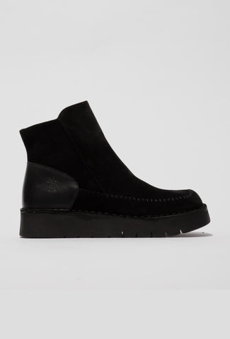 Black Suede Platform Ankle Boots