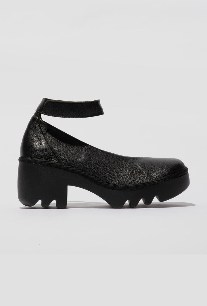Platform Court Shoes with an Ankle Strap