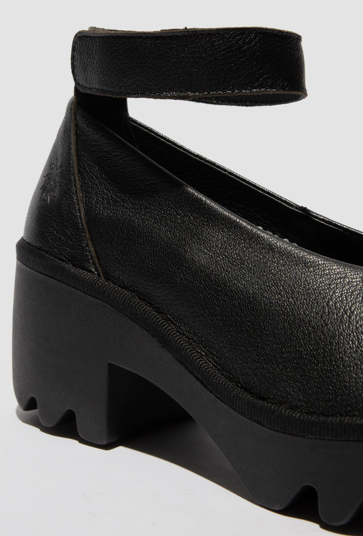 Platform Court Shoes with an Ankle Strap