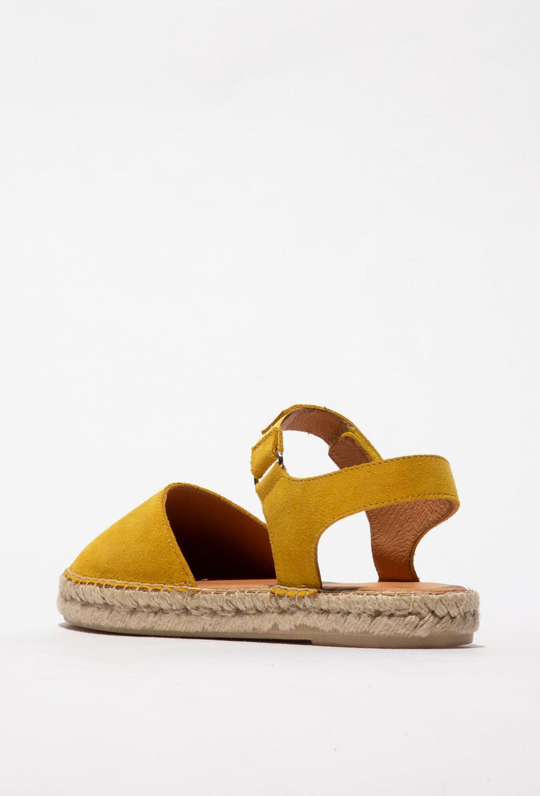 Yellow Suede Women's Espadrilles on a Braided Sole