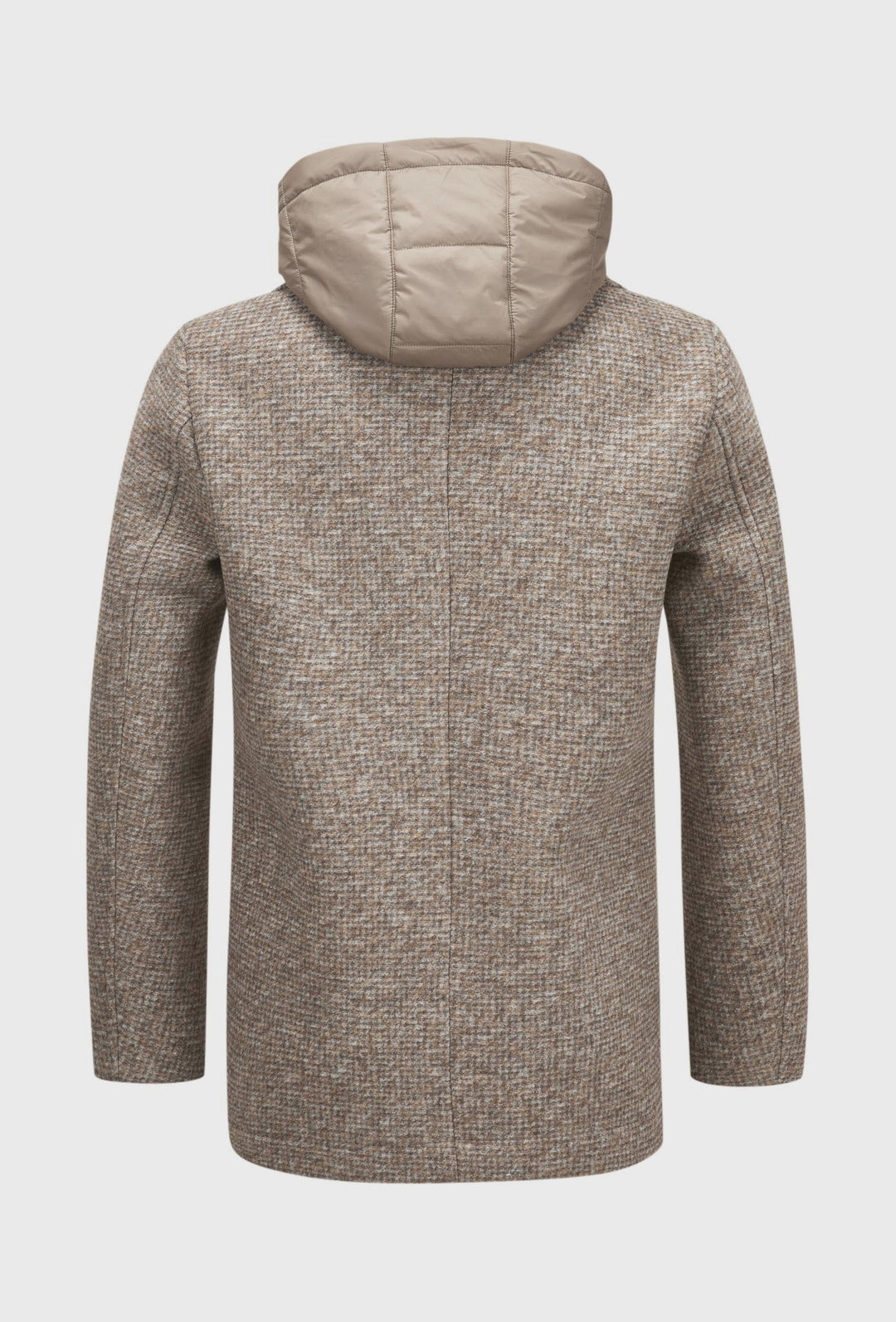 Beige Double-Breasted Coat with a Detachable Insert and Hood
