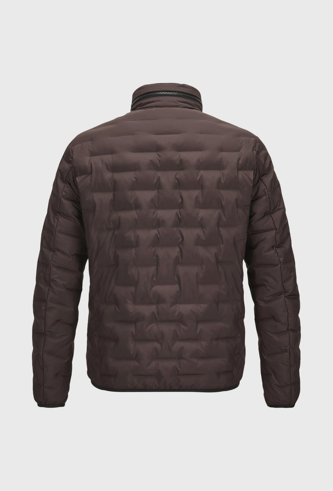 Light Men's Quilted Jacket in Dark Brown