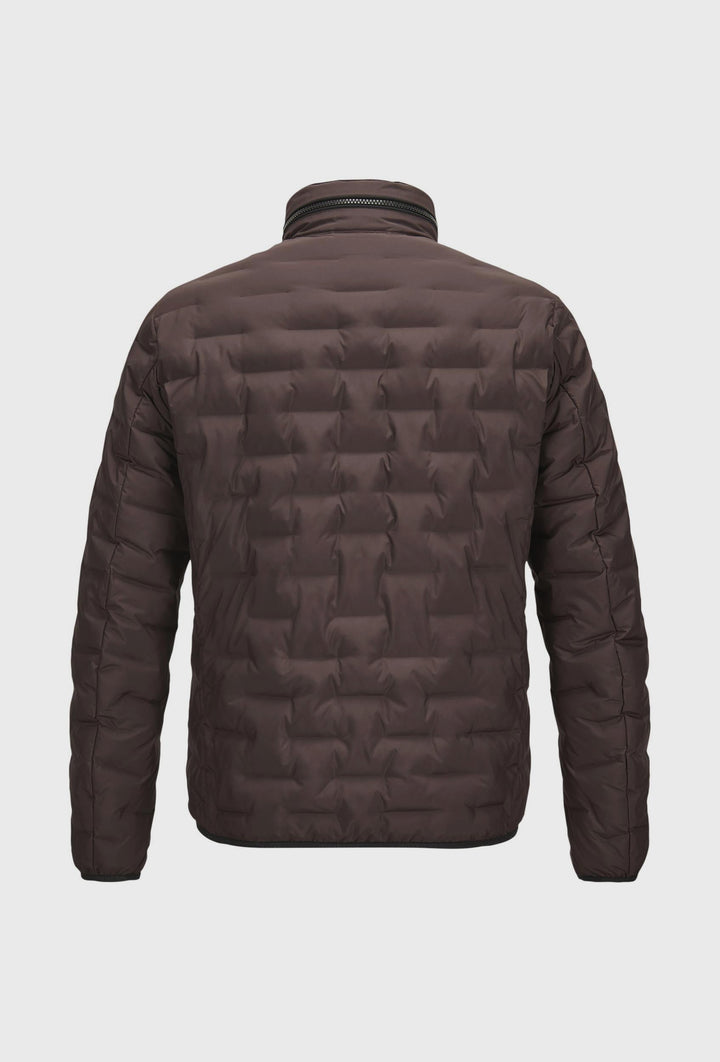 Light Men's Quilted Jacket in Dark Brown
