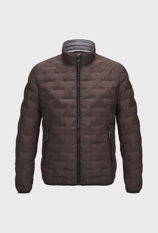 Light Men's Quilted Jacket in Dark Brown