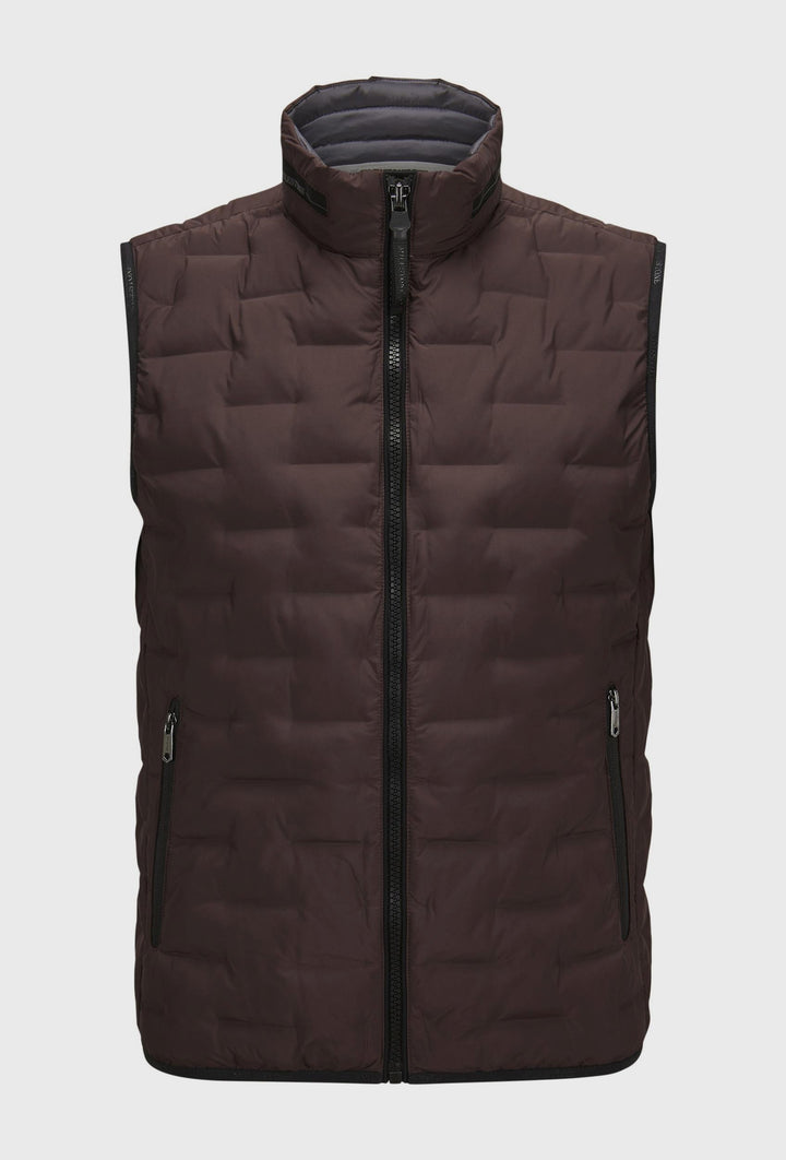 Quilted Gilet in Deep Burgundy