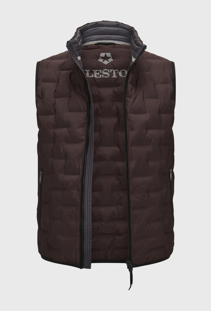 Quilted Gilet in Deep Burgundy