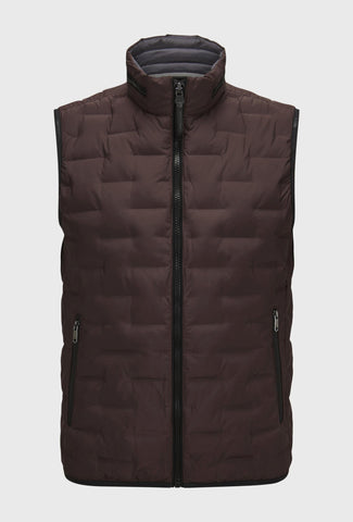 Quilted Gilet in Deep Burgundy