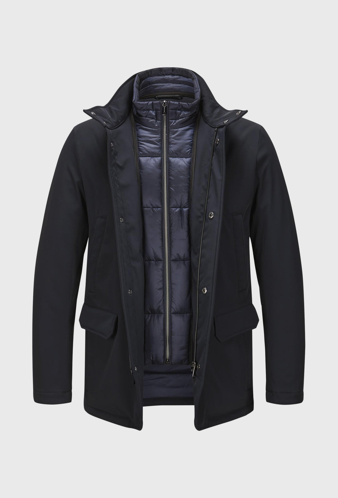 Navy Urban Jacket with a Detachable Quilted Layer