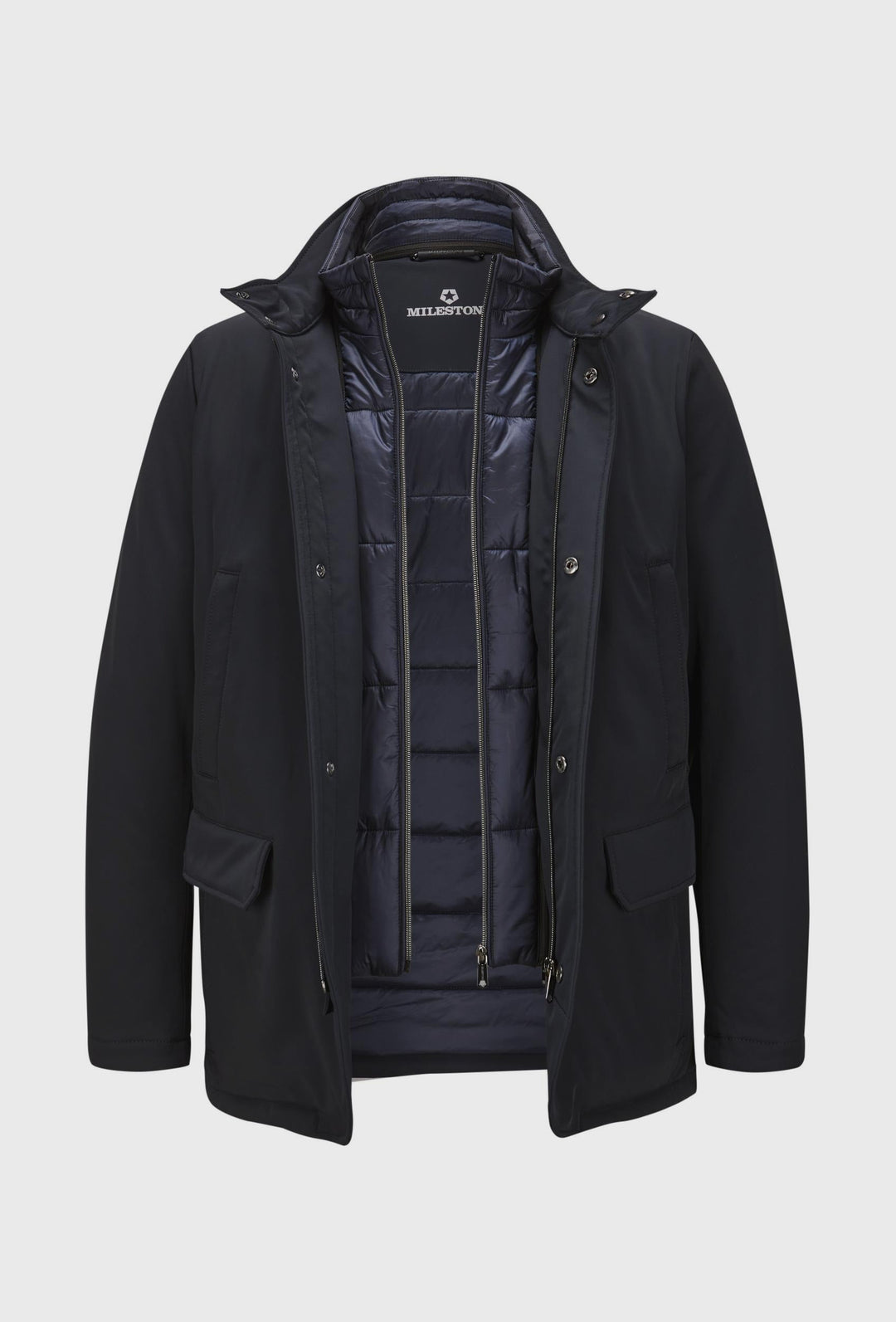 Navy Urban Jacket with a Detachable Quilted Layer