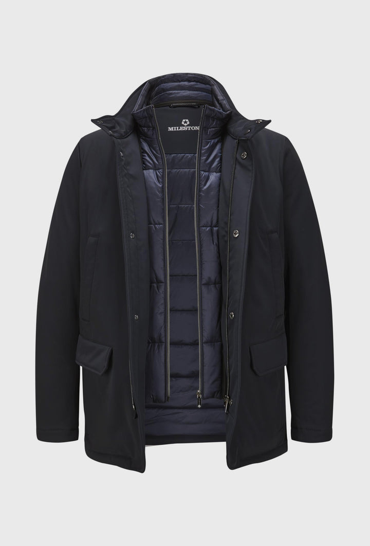 Navy Urban Jacket with a Detachable Quilted Layer
