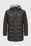 Two-Fabric Hooded Jacket with Insulation