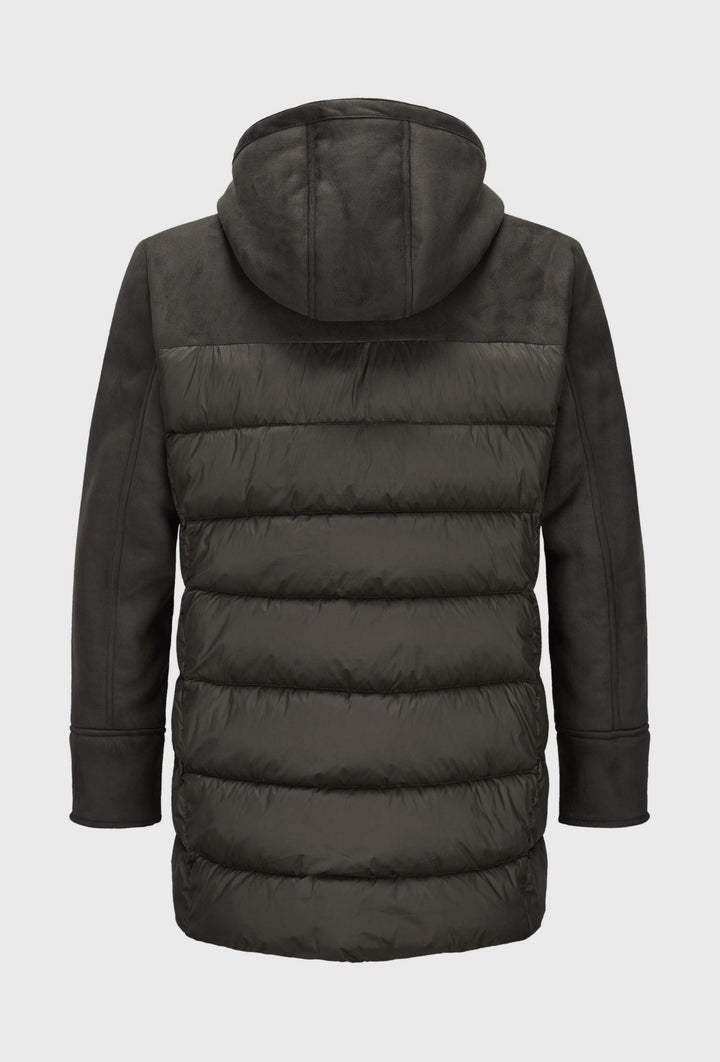 Two-Fabric Hooded Jacket with Insulation