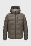 Quilted Hooded Jacket in Taupe