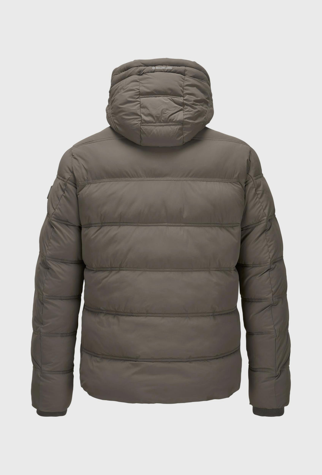 Quilted Hooded Jacket in Taupe