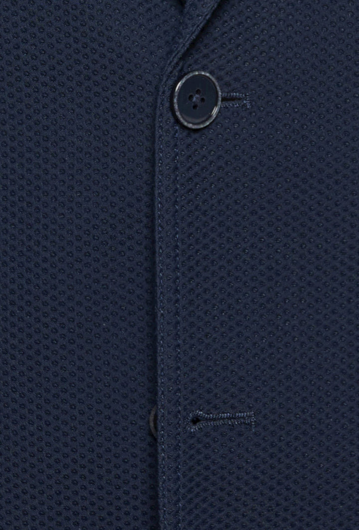 Herren-Sakko in Navy aus strukturiertem Stretchstrick