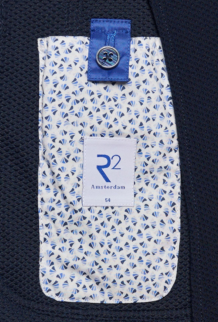 Herren-Sakko in Navy aus strukturiertem Stretchstrick