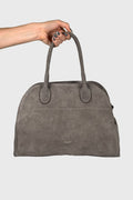 Fratelli Box Bag aus Velours in Taupe