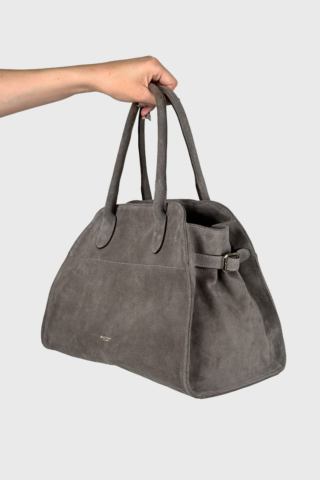 Fratelli Box Bag aus Velours in Taupe
