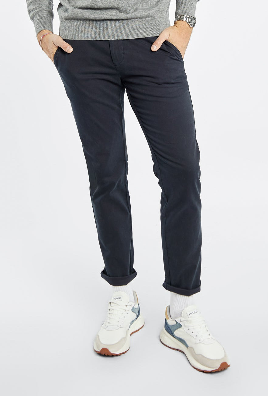 Primodi Men's Navy Chinos in an Elegant Skinny Fit